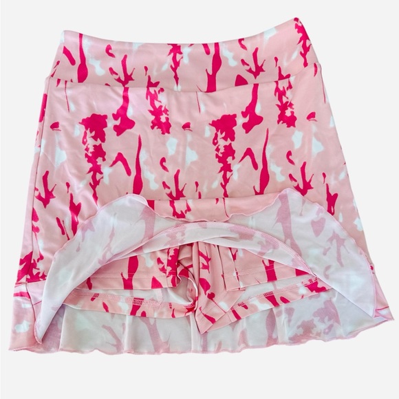 Golftini New with Tags Mamma Mia Pink Pull On Ruffle Golf Skort Skirt - Picture 4 of 8